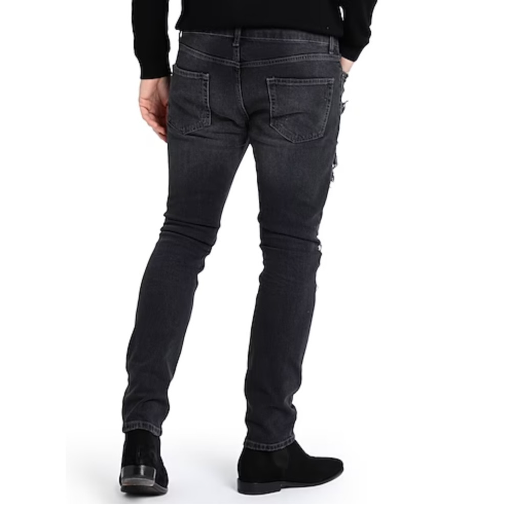 TOPMAN Stretch Skinny Jeans In Black - Picture 3 of 13